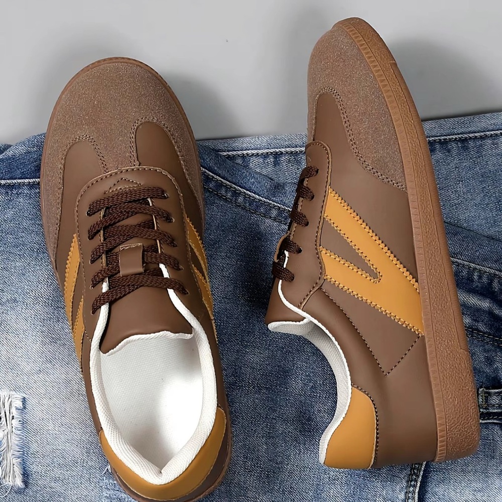 Brown and Tan Sneakers